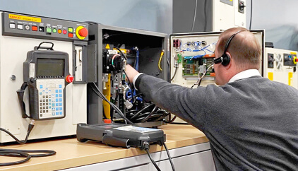 CNC Machine being serviced